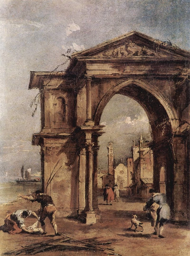 Veduta di arco con figure